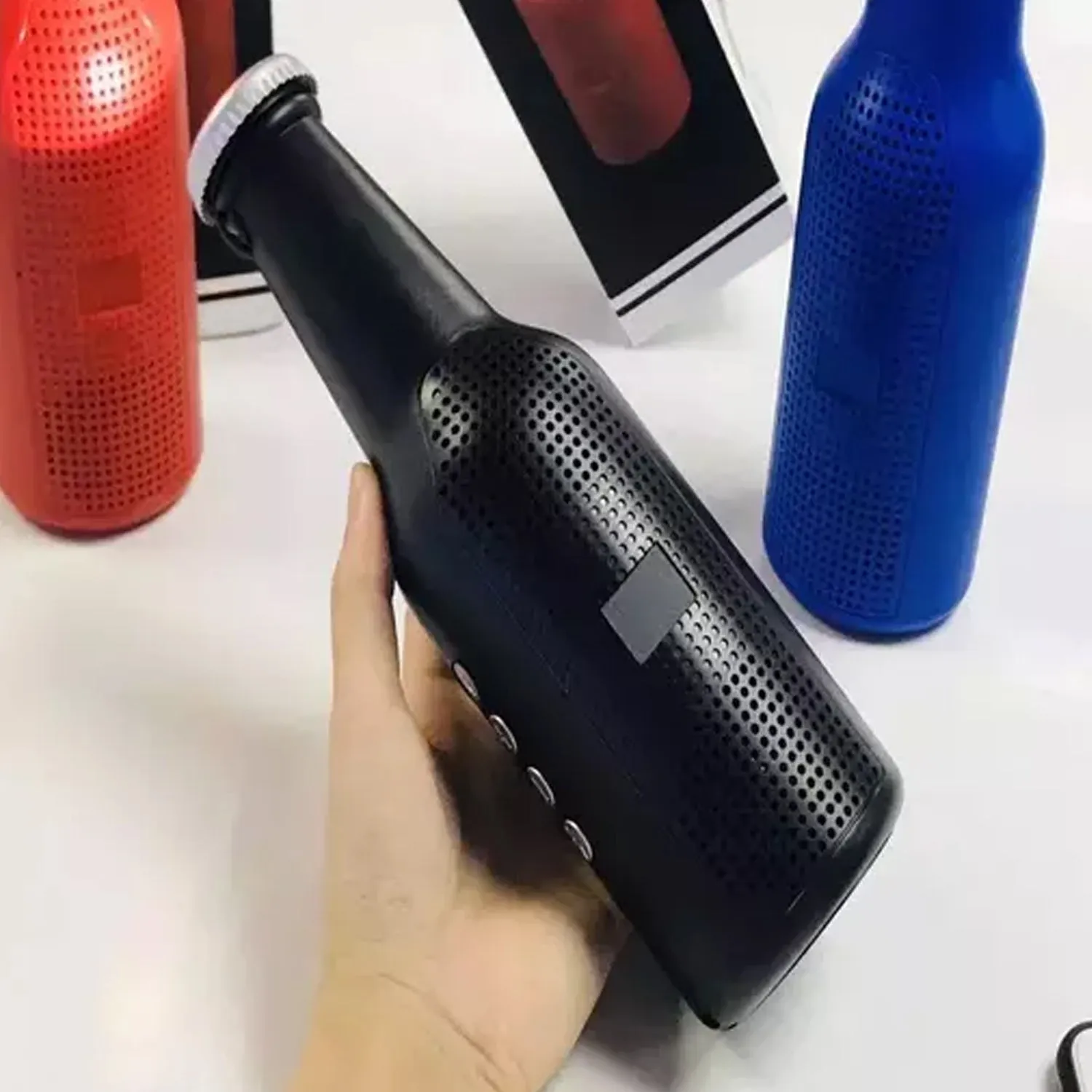 1289 Bottle Shape Bluetooth Speaker And Weatherproof Enhanced Wireless USB Rechargeable Calling / FM / AUX / USB / SD Card Support Portable Bluetooth Speaker with Rich Deep Bass blootuth speaker(Media Player)