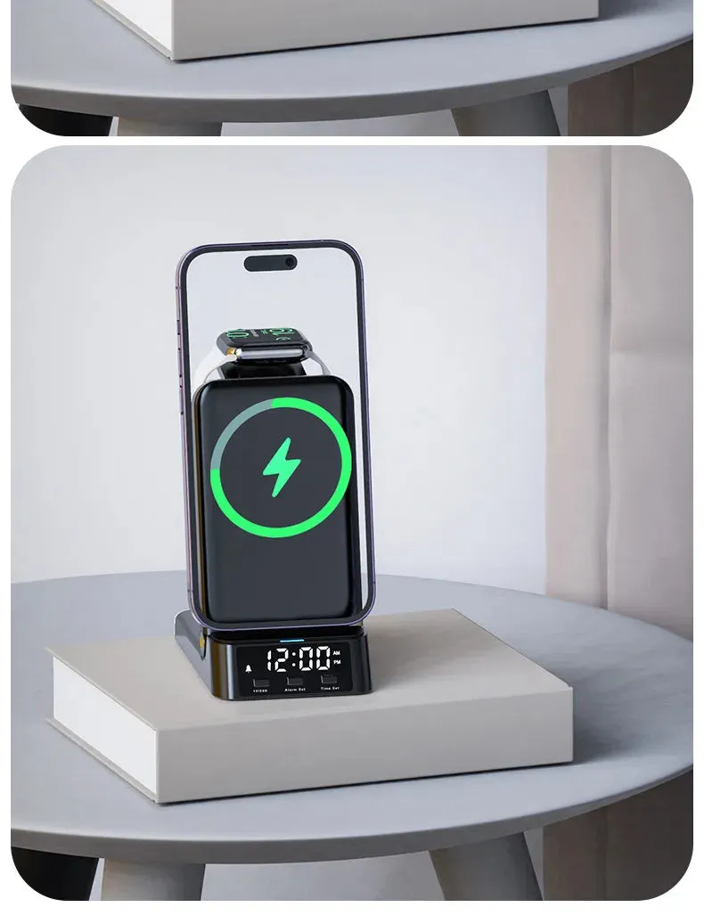 15W 4 In 1 Wireless Charger Stand For iPhone 15 14 13 12 X Samsung Galaxy S22 S21 Apple Watch Airpods Fast Charging Dock Station