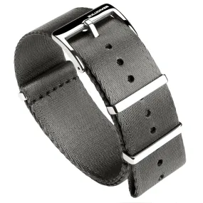 1973 British Military Watch Strap: ARMOURED RECON - Admiralty Grey, Polished