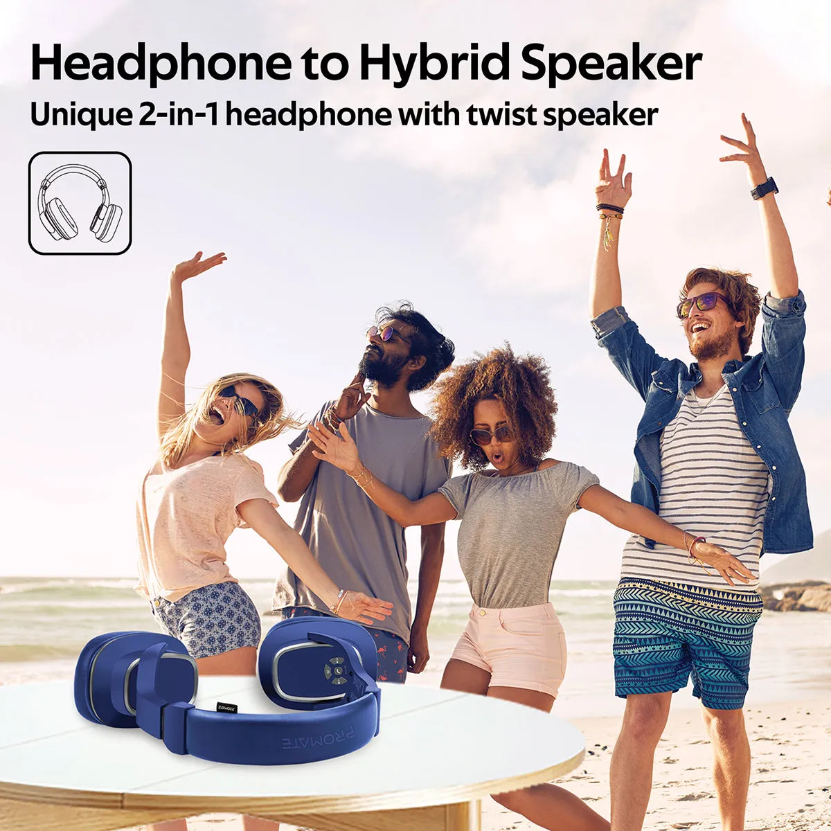 2-in-1 High Definition Wireless Headphone With Speaker