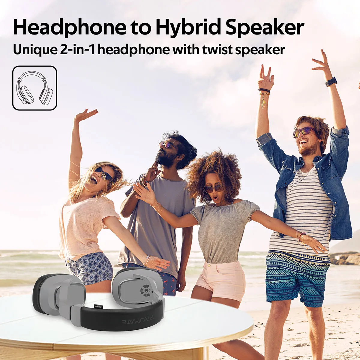 2-in-1 High Definition Wireless Headphone With Speaker