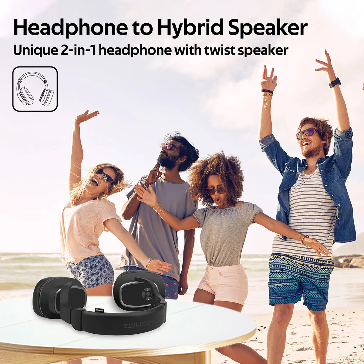 2-in-1 High Definition Wireless Headphone With Speaker