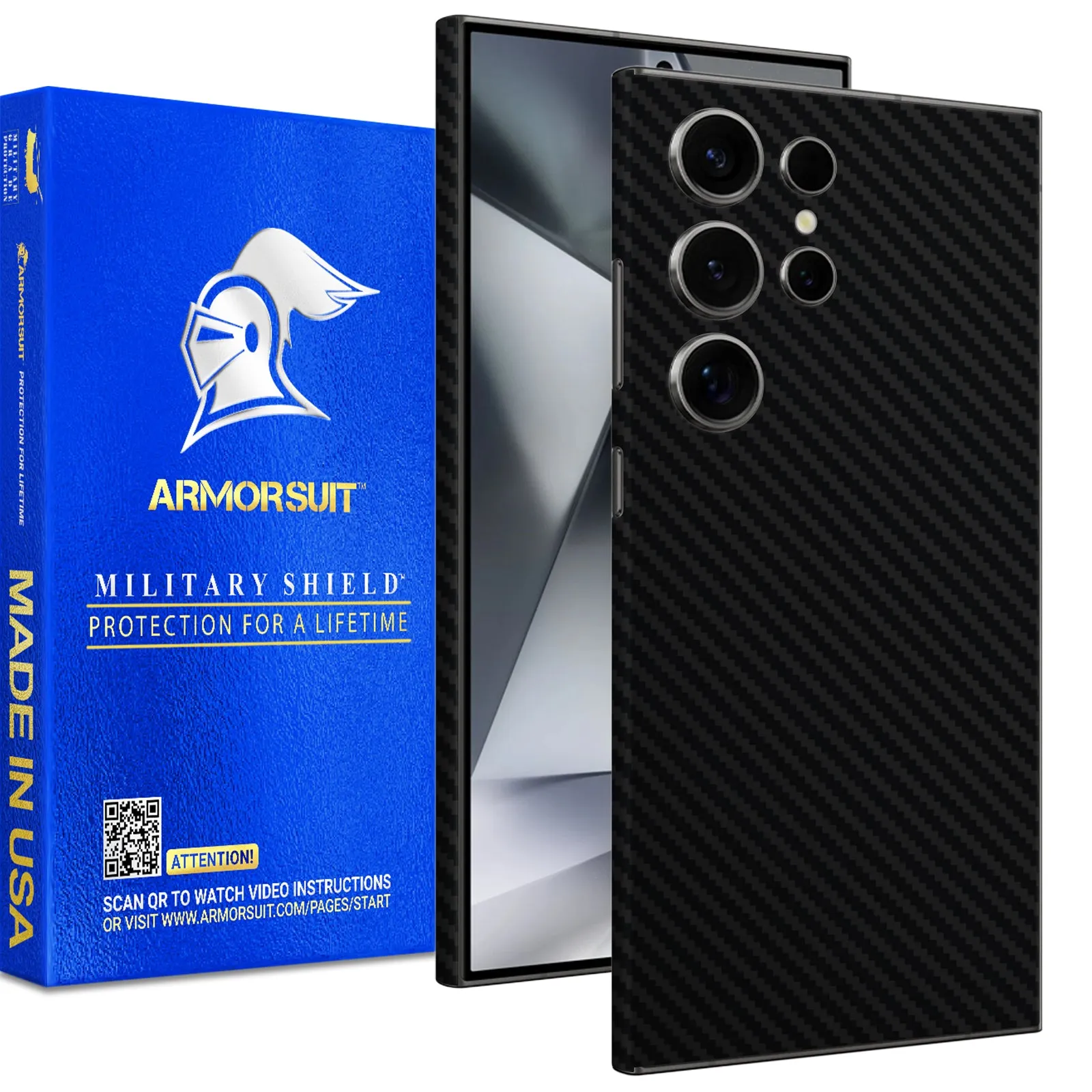 [2 Pack] Armorsuit MilitaryShield Vinyl Skin Wrap Film for Samsung S24 Ultra