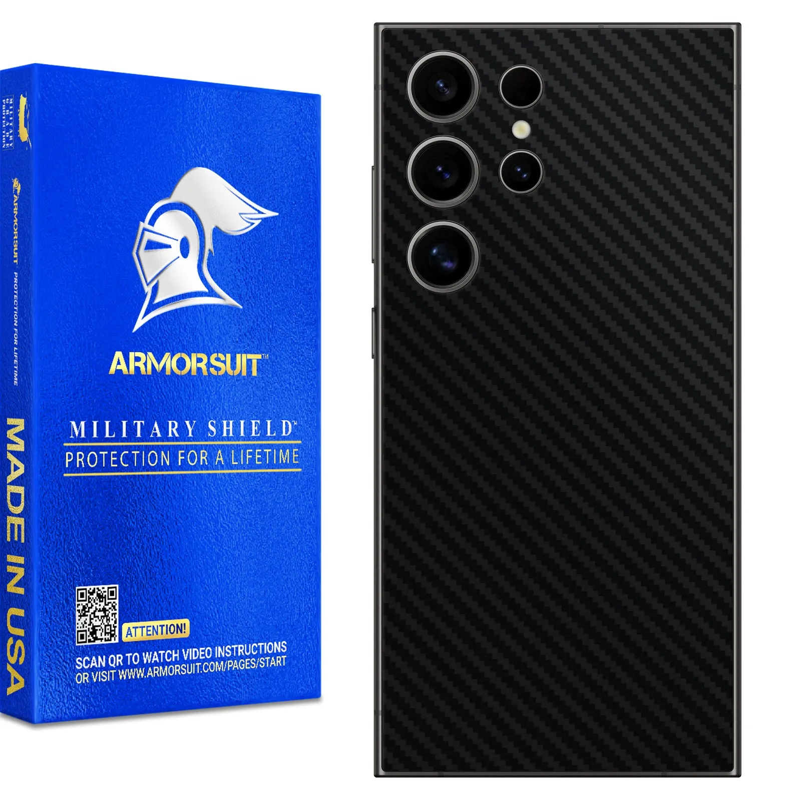 [2 Pack] Armorsuit MilitaryShield Vinyl Skin Wrap Film for Samsung S24 Ultra