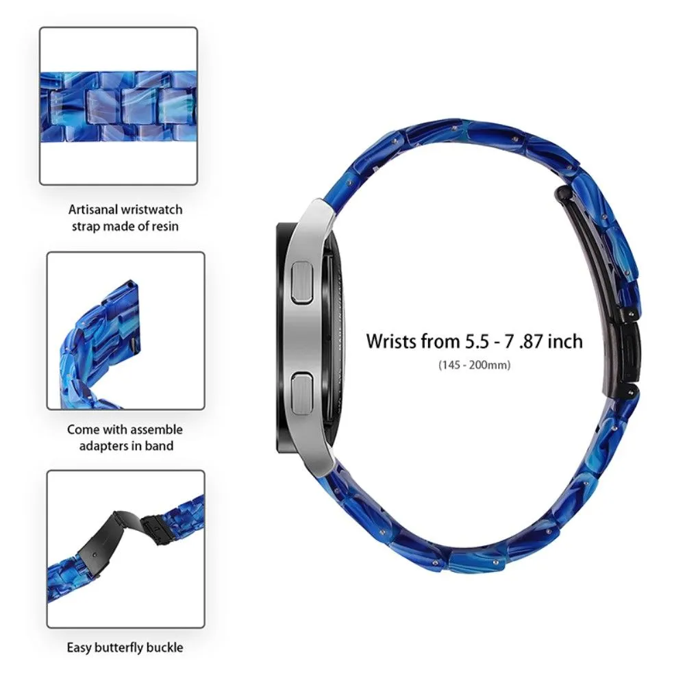 20mm Garmin Vivomove 3 resin watch strap with stainless steel buckle - Aurora Blue