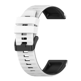 22mm dual color silicone watch strap for Garmin watch  - White / Black