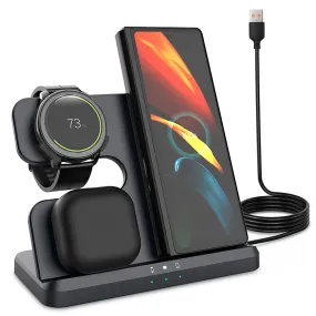 3-in-1 Wireless Charger for Qi Phones, Earphones & Watches - Fast Charging Station for iPhone 13/12 Pro Max, iWatch S7/S6