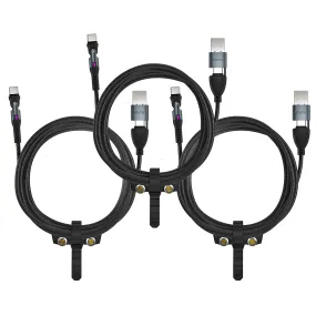 3 Pack Statik® 360 Pro | 100W Universal Charge & Data Cable | Multipack