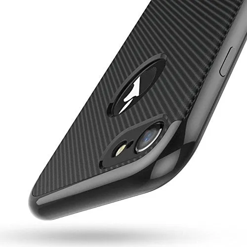 360 degree  With All Sides Protection ( Patteren Series) Carbon Fiber TPU Back Case Cover For Apple iPhone 6 / iPhone 6S (4.7) (Black)