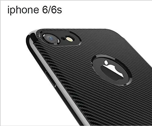 360 degree  With All Sides Protection ( Patteren Series) Carbon Fiber TPU Back Case Cover For Apple iPhone 6 / iPhone 6S (4.7) (Black)