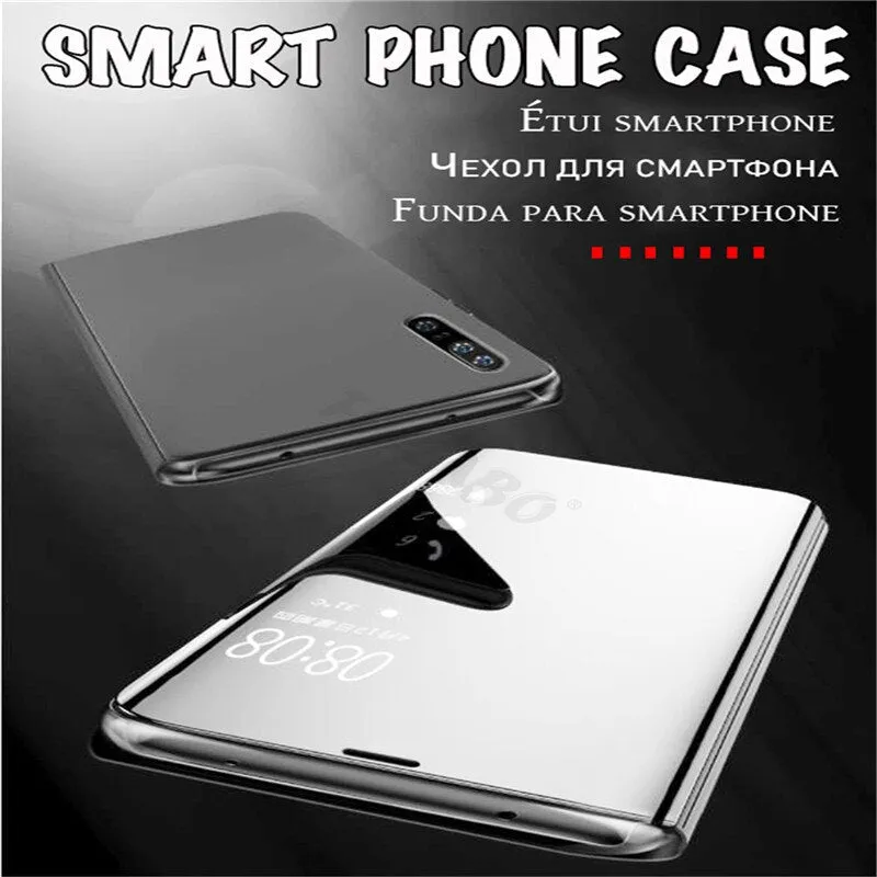 360 Flip Standing Phone Case For Xiaomi redmi Note 7 6 5 4 4X Pro Mirror Leather Case For Xiaomi Mi 9 A2 8 Lite SE 5X 6X Cover