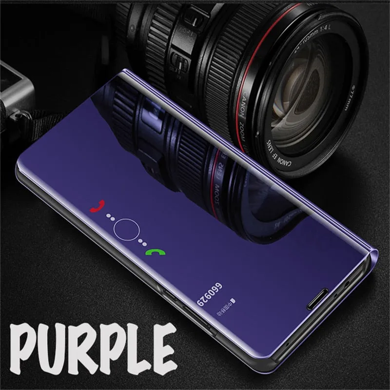 360 Flip Standing Phone Case For Xiaomi redmi Note 7 6 5 4 4X Pro Mirror Leather Case For Xiaomi Mi 9 A2 8 Lite SE 5X 6X Cover