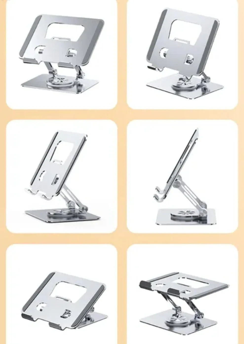 360 Rotating Portable Aluminum Adjustable Folding Tablet Stand Holder MS-001