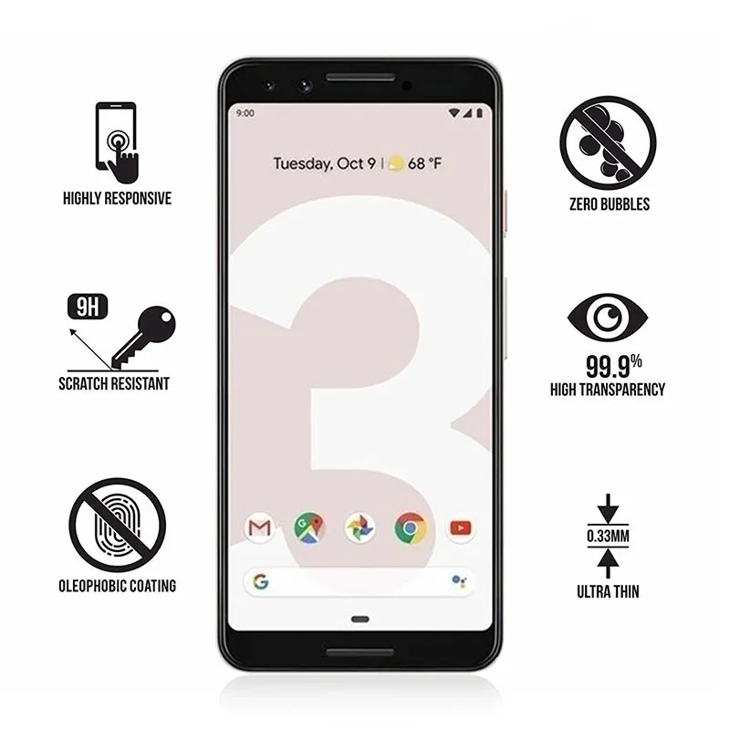 3D Curved Glass Full Screen Protector For Google Pixel 3/3 XL