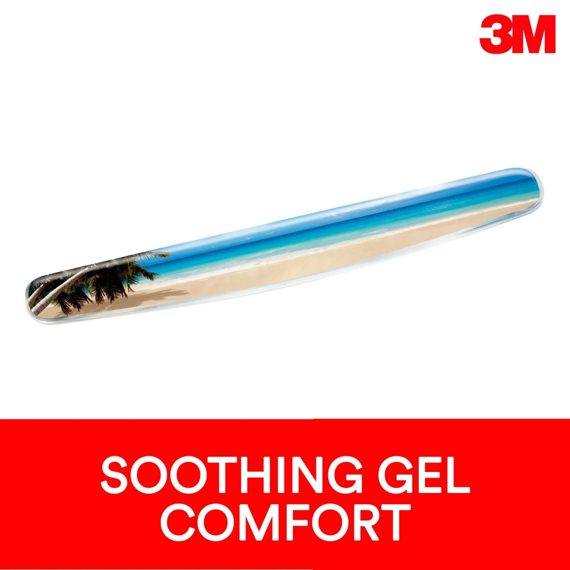 3M Gel Wrist Rest WR308BH, Clear Gel Design, Compact Size, Beach