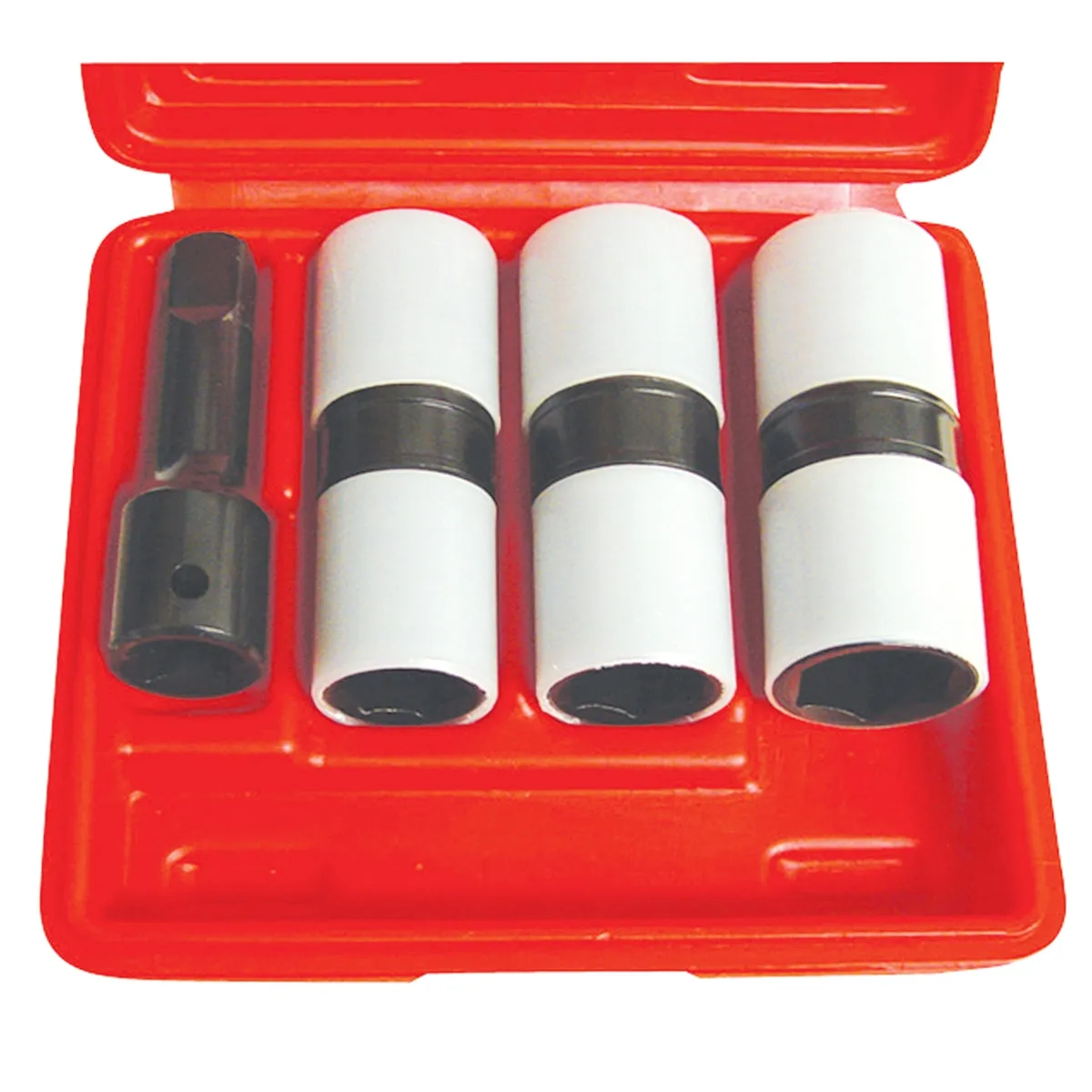 4 Piece 1/2" Drive Thin Wall Flip Impact Socket Set with Protective Sleeves