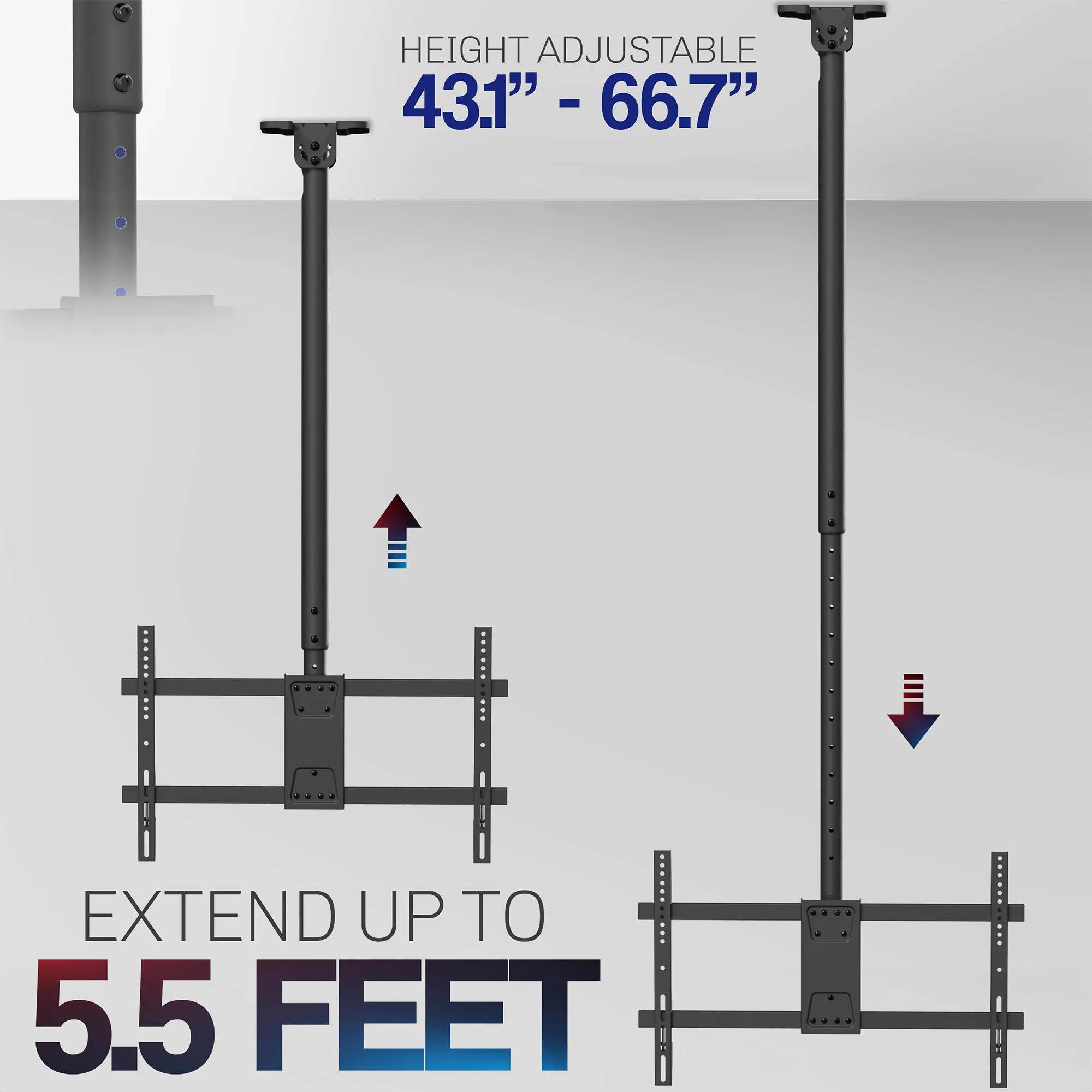 43” to 86” TV Ceiling Mount with Extension Pole