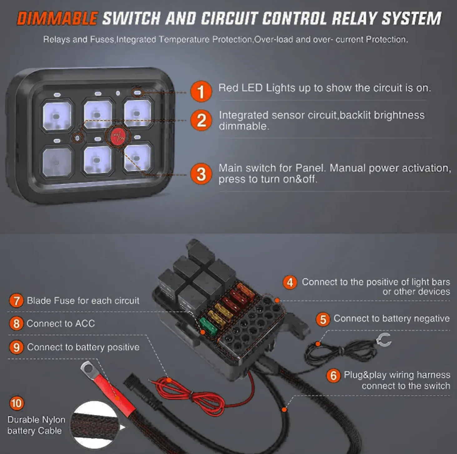 6 Gang Switch Panel Control Box