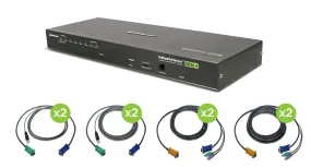 8-Port USB PS/2 Combo VGA KVM Switch with Cables