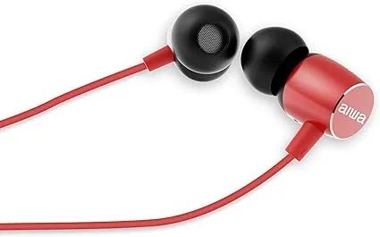 Aiwa Inear Wired Headphones, Red