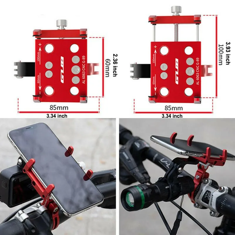 Aluminum Alloy Motorcycle Phone Holder Sports Camera Navigation Stand Bike Phone Mount Flashlight Bracket Bicycle Phone Holder