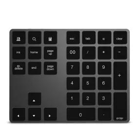 Aluminum Bluetooth keyboard keypad numeric keypad 34-keys (Windows/iOS/Android) - Black