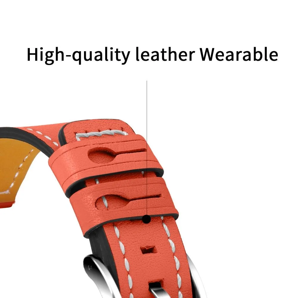 Amazfit GTS / GTR 42mm cowhide leather watch strap - Orange