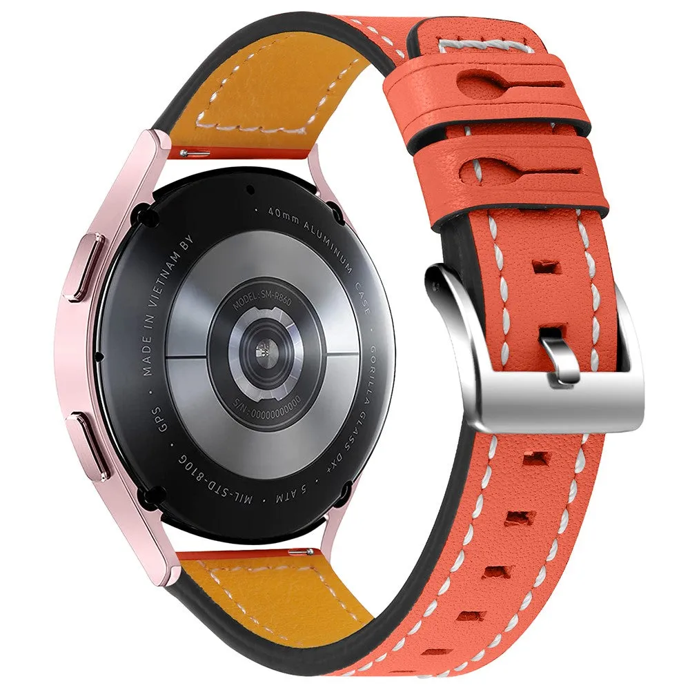 Amazfit GTS / GTR 42mm cowhide leather watch strap - Orange