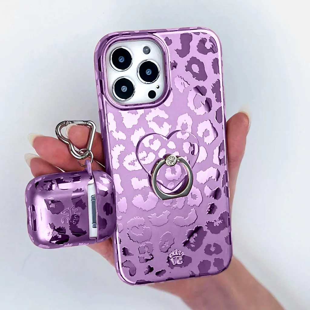 Amethyst Leopard Phone Ring