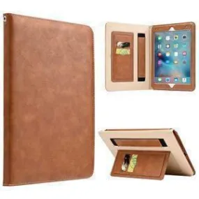 Amzer Workman Leather Slim-Fit Folio Smart Folding Case With Hand Strap - Brown