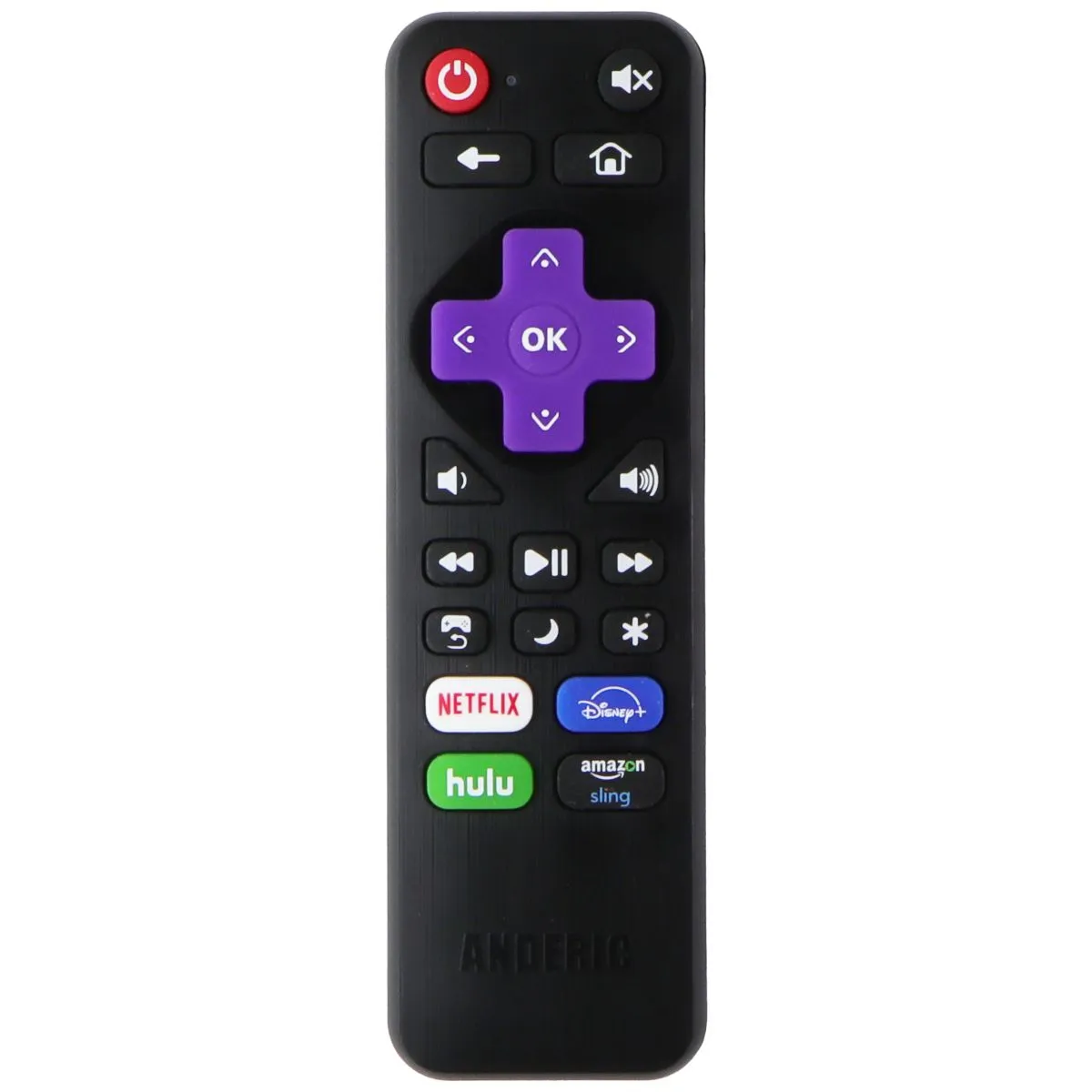 Anderic Remote Control (RR-ST-01.3) with Netflix/Disney /Hulu/Amazon Sling Keys