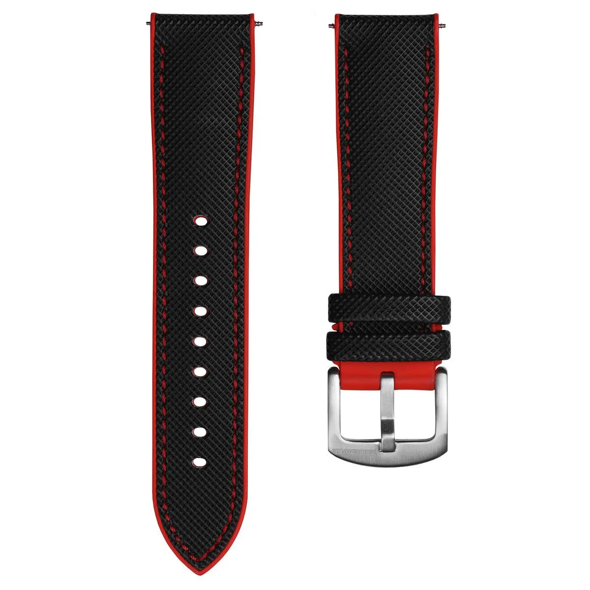 ANVIL FKM Rubber Watch Strap - Black / Black