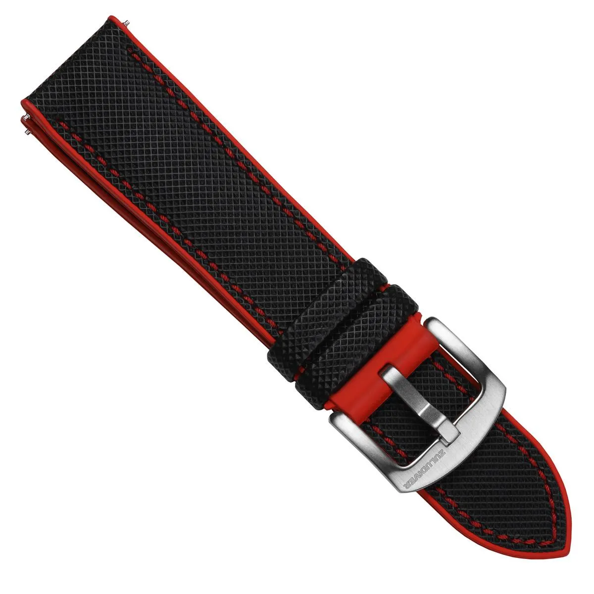 ANVIL FKM Rubber Watch Strap - Black / Black