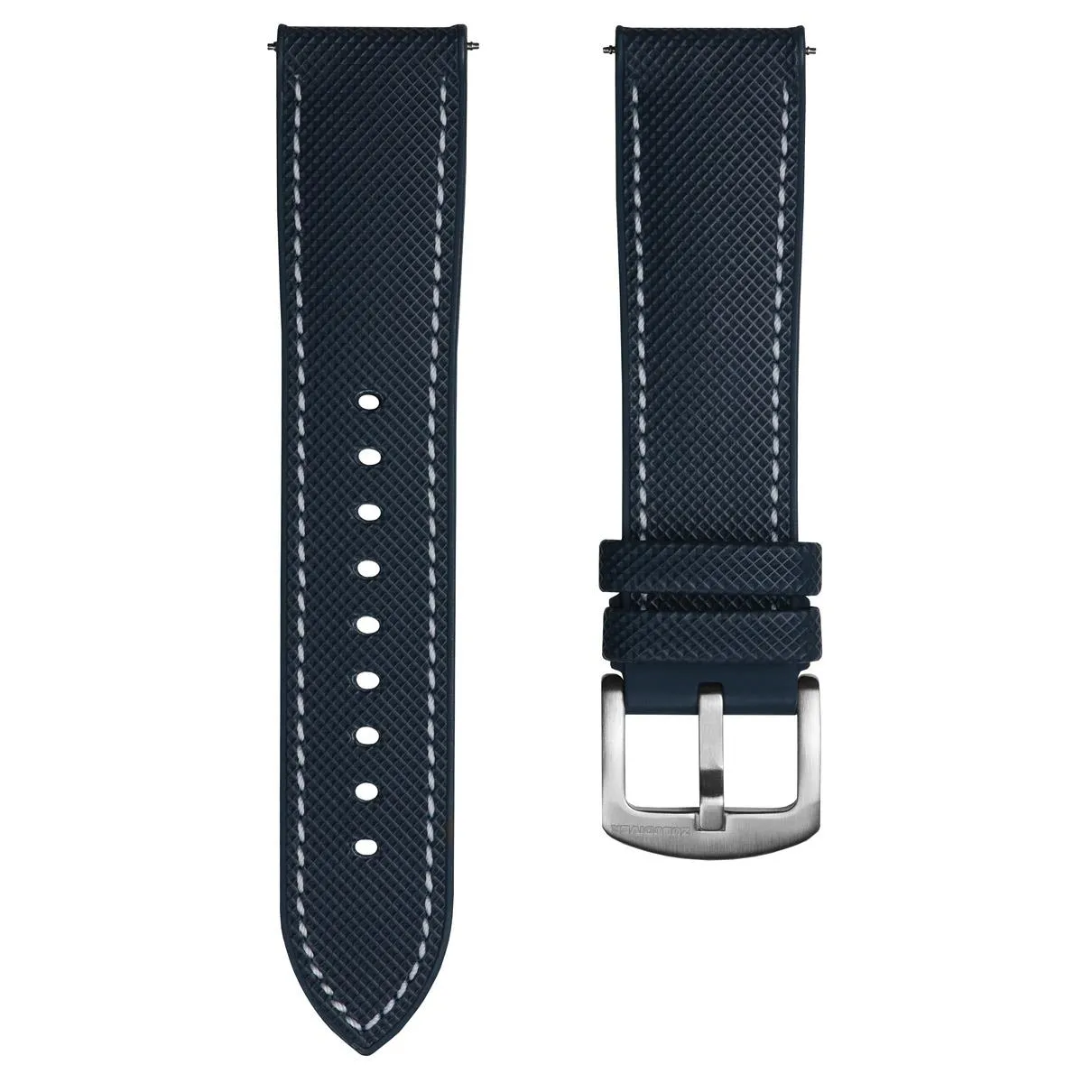 ANVIL FKM Rubber Watch Strap - Black / Black