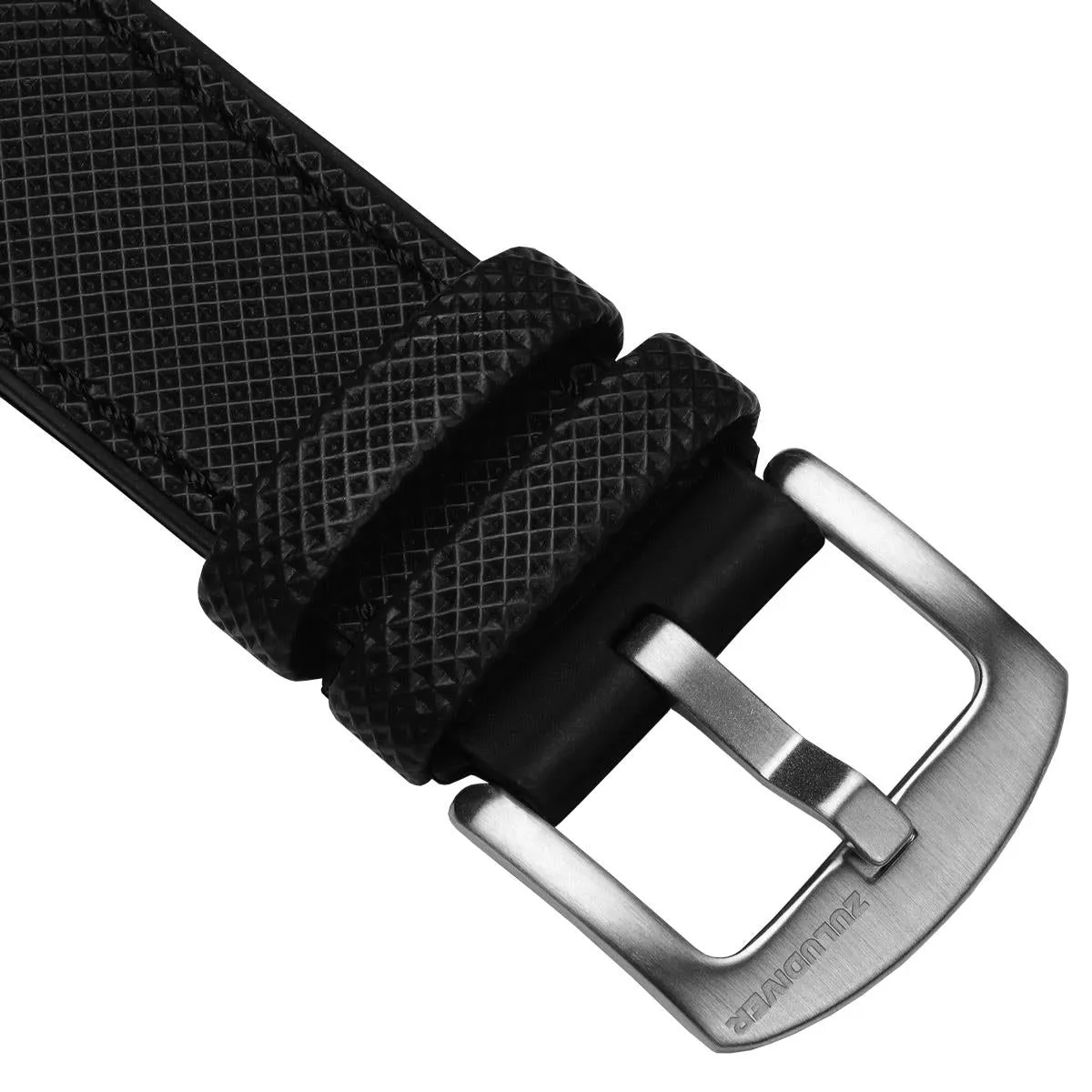 ANVIL FKM Rubber Watch Strap - Black / Black