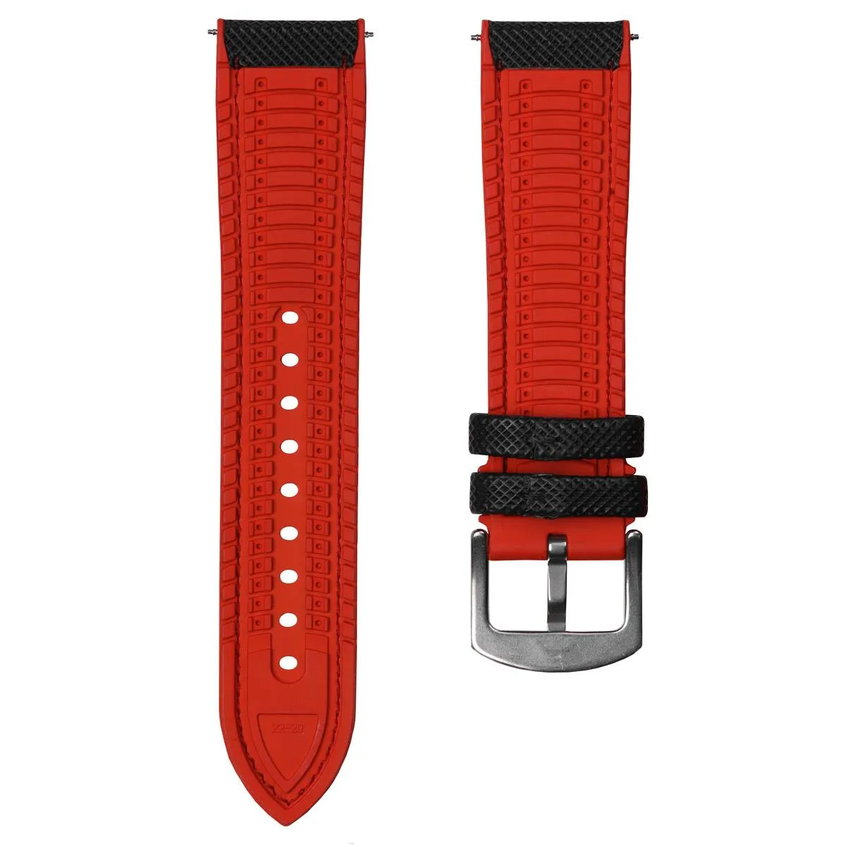 ANVIL FKM Rubber Watch Strap - Black / Black