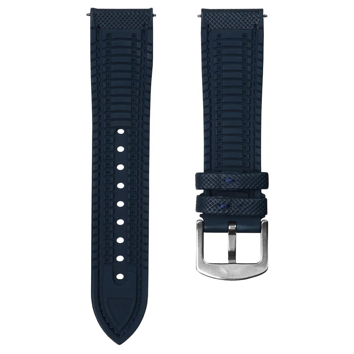 ANVIL FKM Rubber Watch Strap - Black / Black