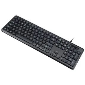 AOC KB100 Wired Silent 106 Keys Ergonomic USB Keyboard