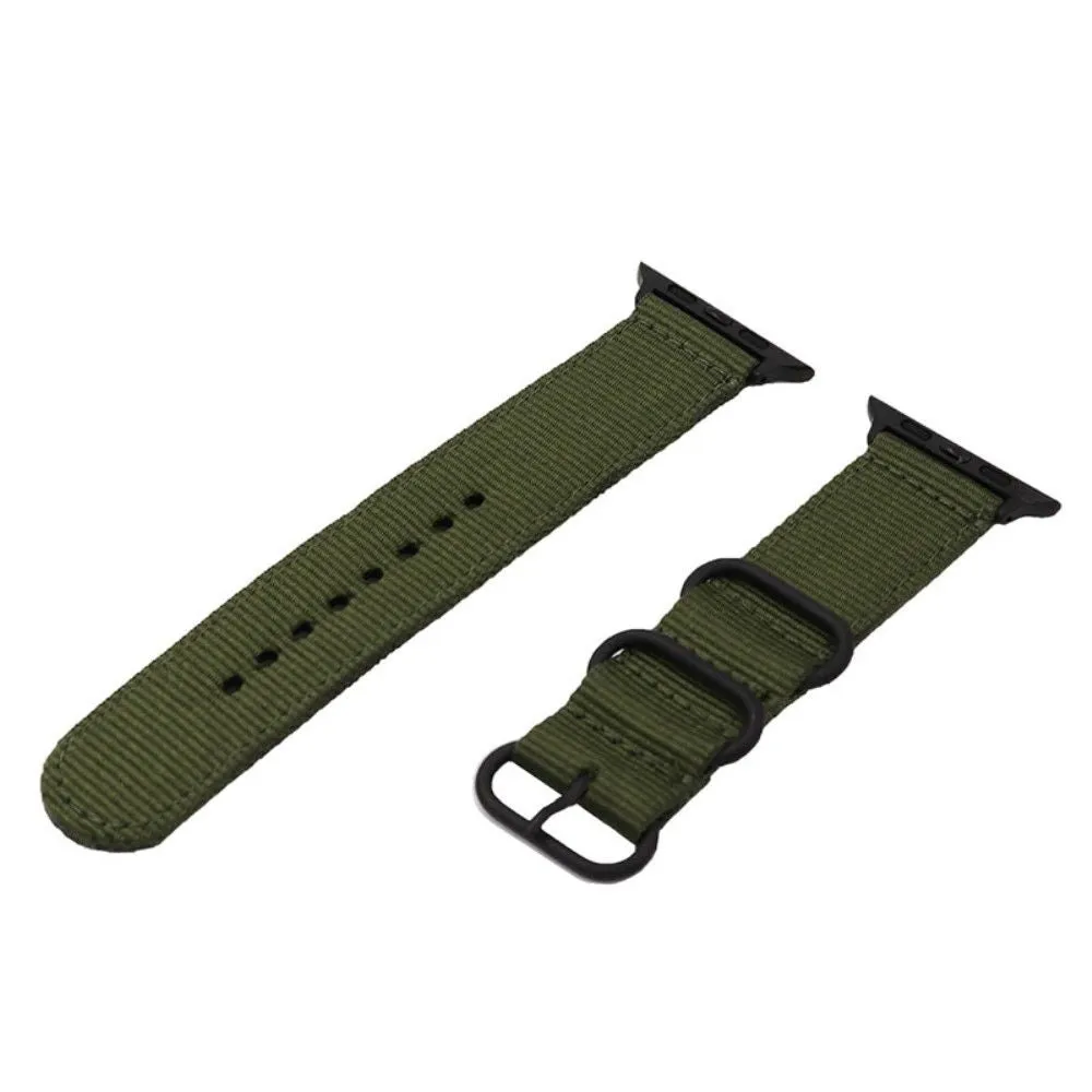 Apple Watch (45mm) woven nylon watch strap - Army Green