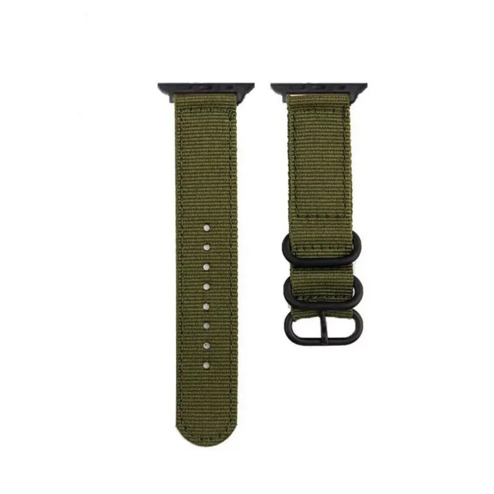 Apple Watch (45mm) woven nylon watch strap - Army Green