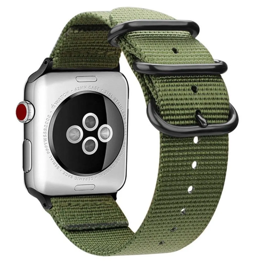 Apple Watch (45mm) woven nylon watch strap - Army Green