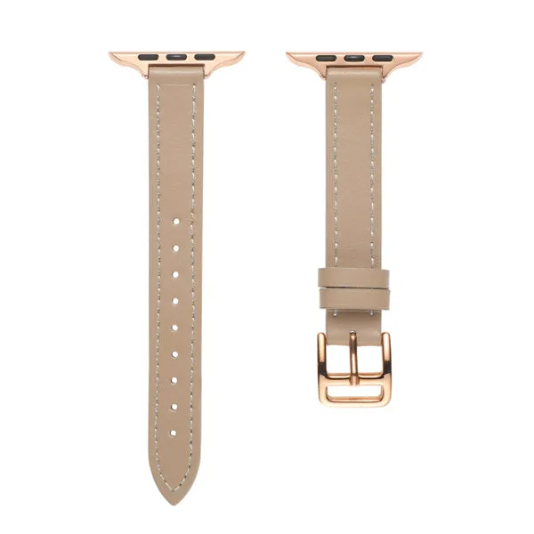 Apricot Genuine Leather Apple Watch Band (for small wrist) 杏色真皮Apple (適合小手腕) 錶帶 KCWATCH1221