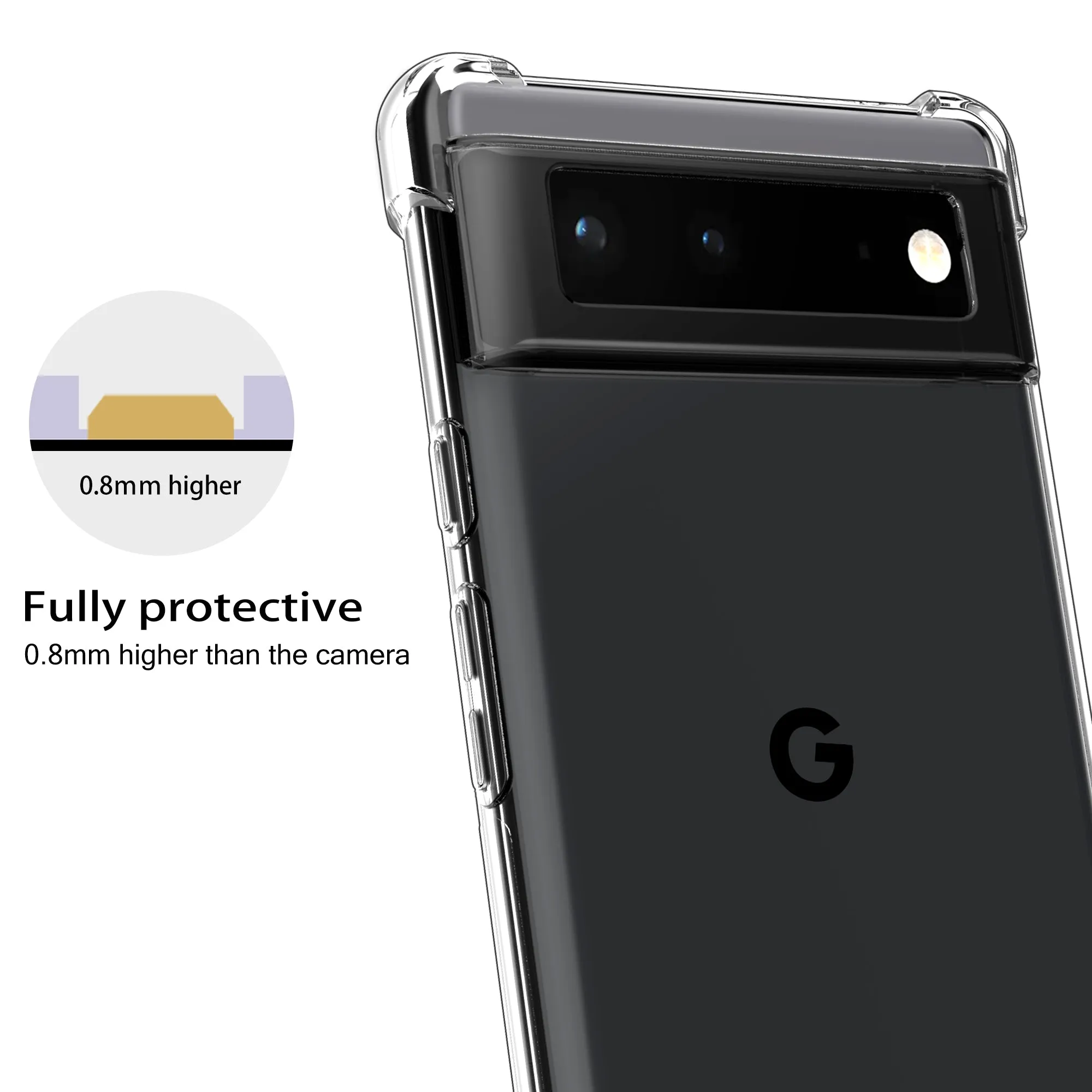 Arae Case for Google Pixel 6 6.4 inch, Premium Soft and Flexible TPU [Scratch-Resistant] Phone Case for Google Pixel 6 5G 6.4 inch, Crystal Clear