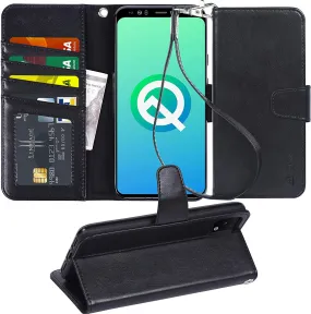 Arae Wallet Case for Google Pixel 4 XL PU Leather flip case Cover [Stand Feature] with Wrist Strap and [4-Slots] ID&Credit Cards Pocket for Google Pixel 4 XL / 4XL, Black