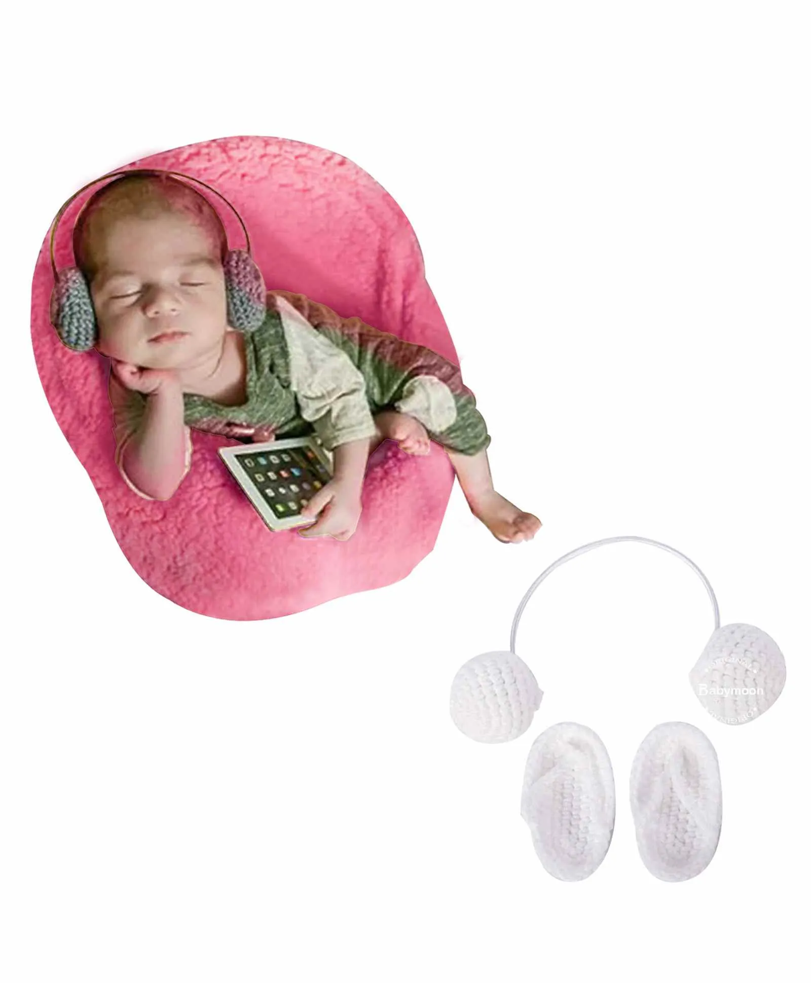 Babymoon Headphones & Slippers for New Born Baby Photography Accessories