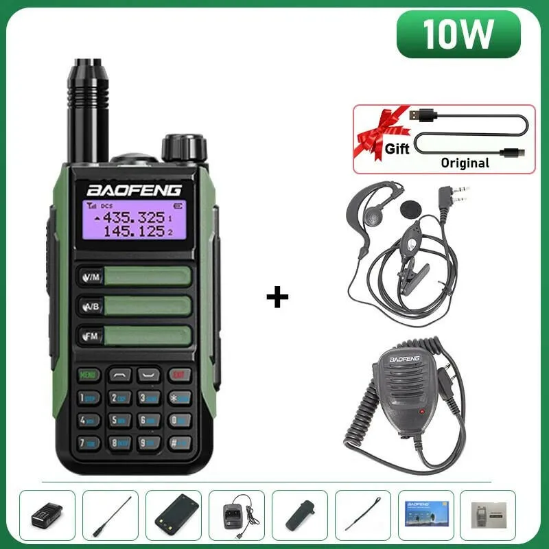 BaoFeng UV-16 Plus Walkie Talkie High Power USB C 10KM Long Range UV-16 Two Way Radio Dual Band Waterproof Transceiver FM Radio