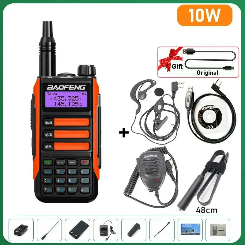 BaoFeng UV-16 Plus Walkie Talkie High Power USB C 10KM Long Range UV-16 Two Way Radio Dual Band Waterproof Transceiver FM Radio