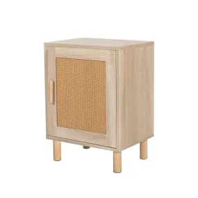 Bedside Tables Rattan Wood Side Table Nightstand Storage Cabinet Bedroom