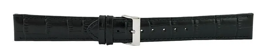 Black Alligator Leather Watch Band 20mm (Long XXL) 114096