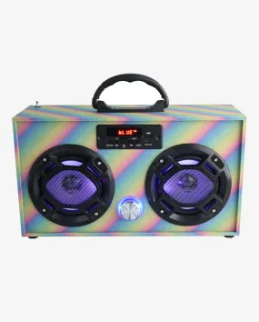 Bluetooth Mini Boom Box / Rainbow Glitter